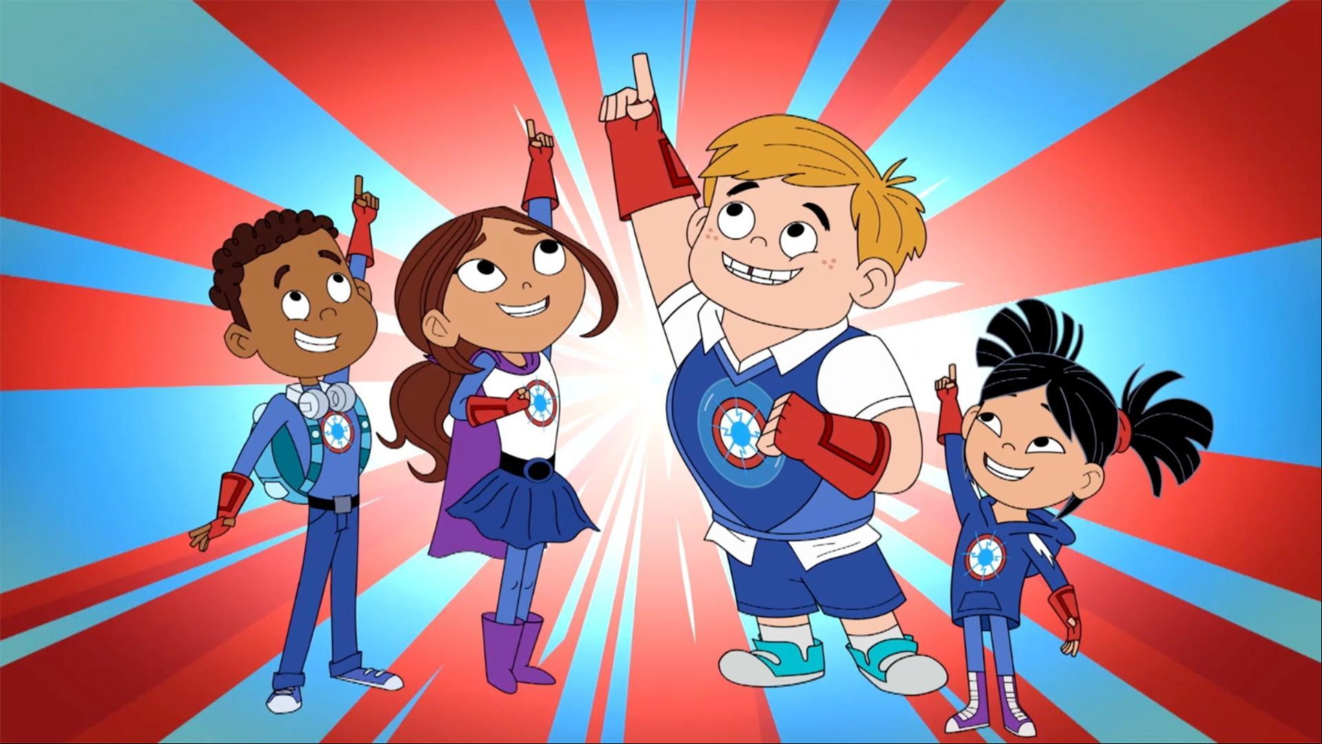 Sparks’ Crew chases a giant ball through Citytown./AJ’s backpack floated away in a lake.