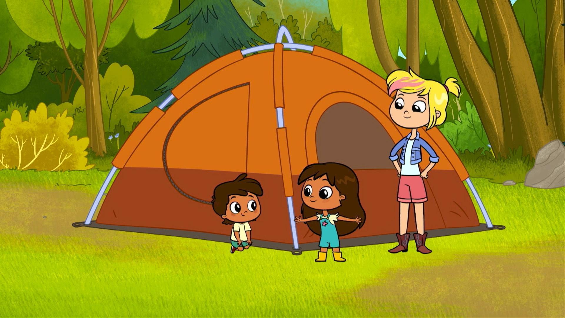 A storm causes the power to go out. / The Fuentes family goes camping.