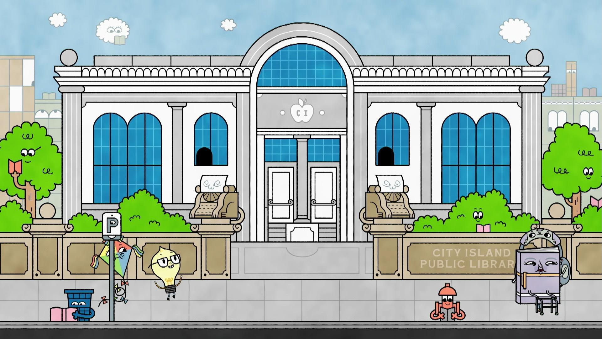 Watt and Windy go to the library for a book and learn about all the library has to offer.