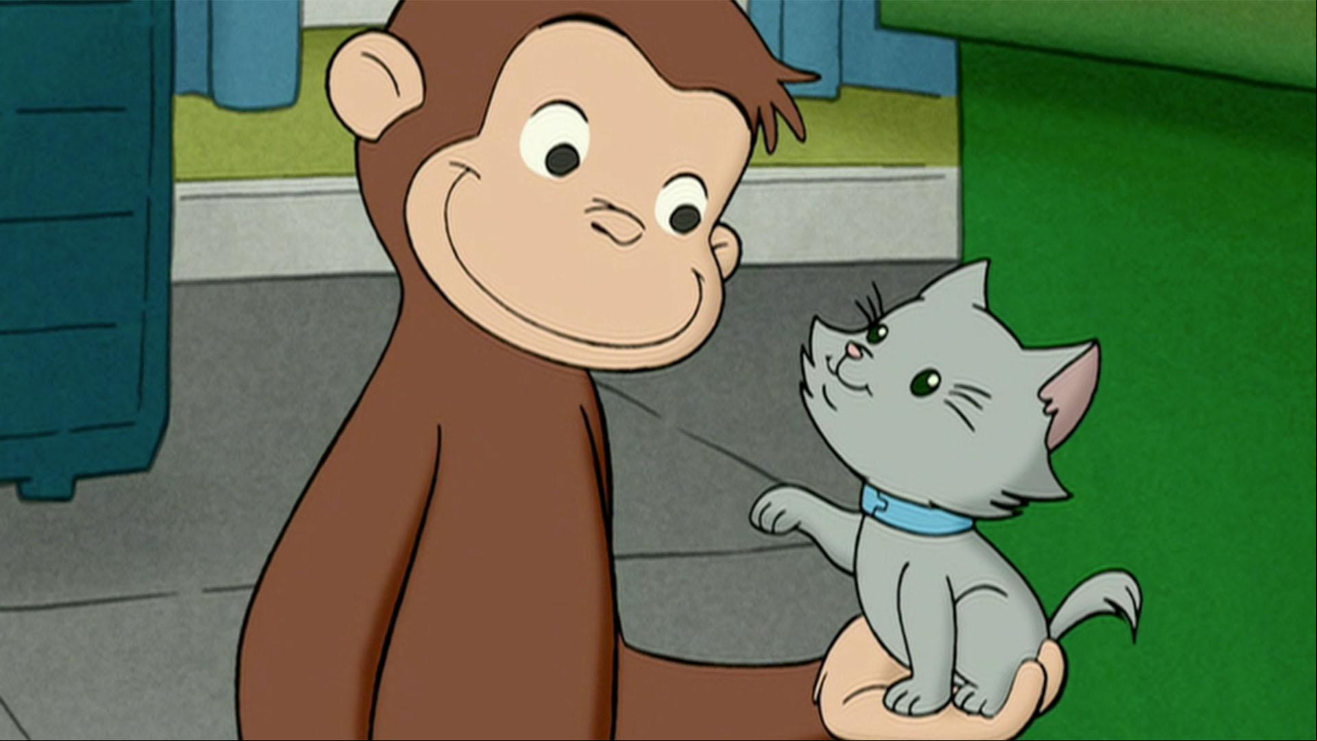 George makes some new gopher friends. / George looks after Lucky the kitten.