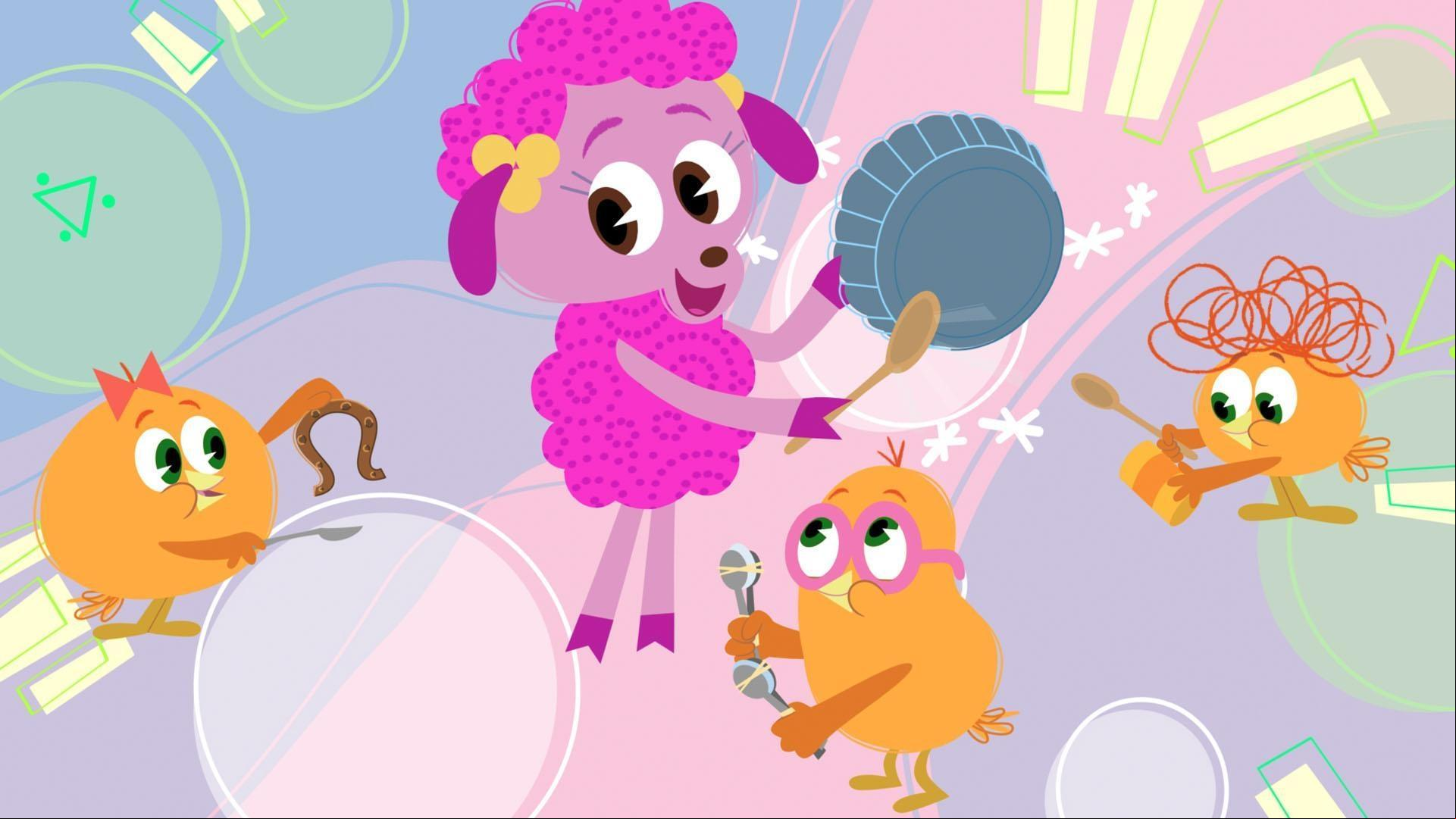 Rooster, Lil, and the Chick-a-Dees find fun ways to make music with everyday objects.