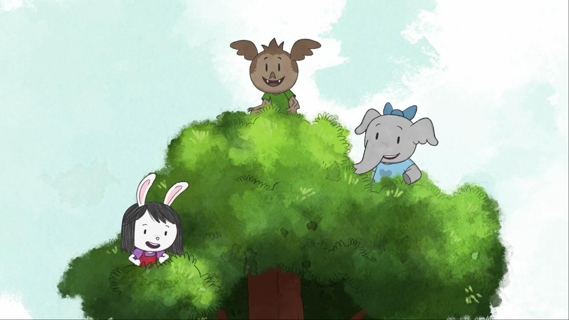 The kids visit huge trees in the sequoia forest./Elinor and Ari try to teach Miri to walk.