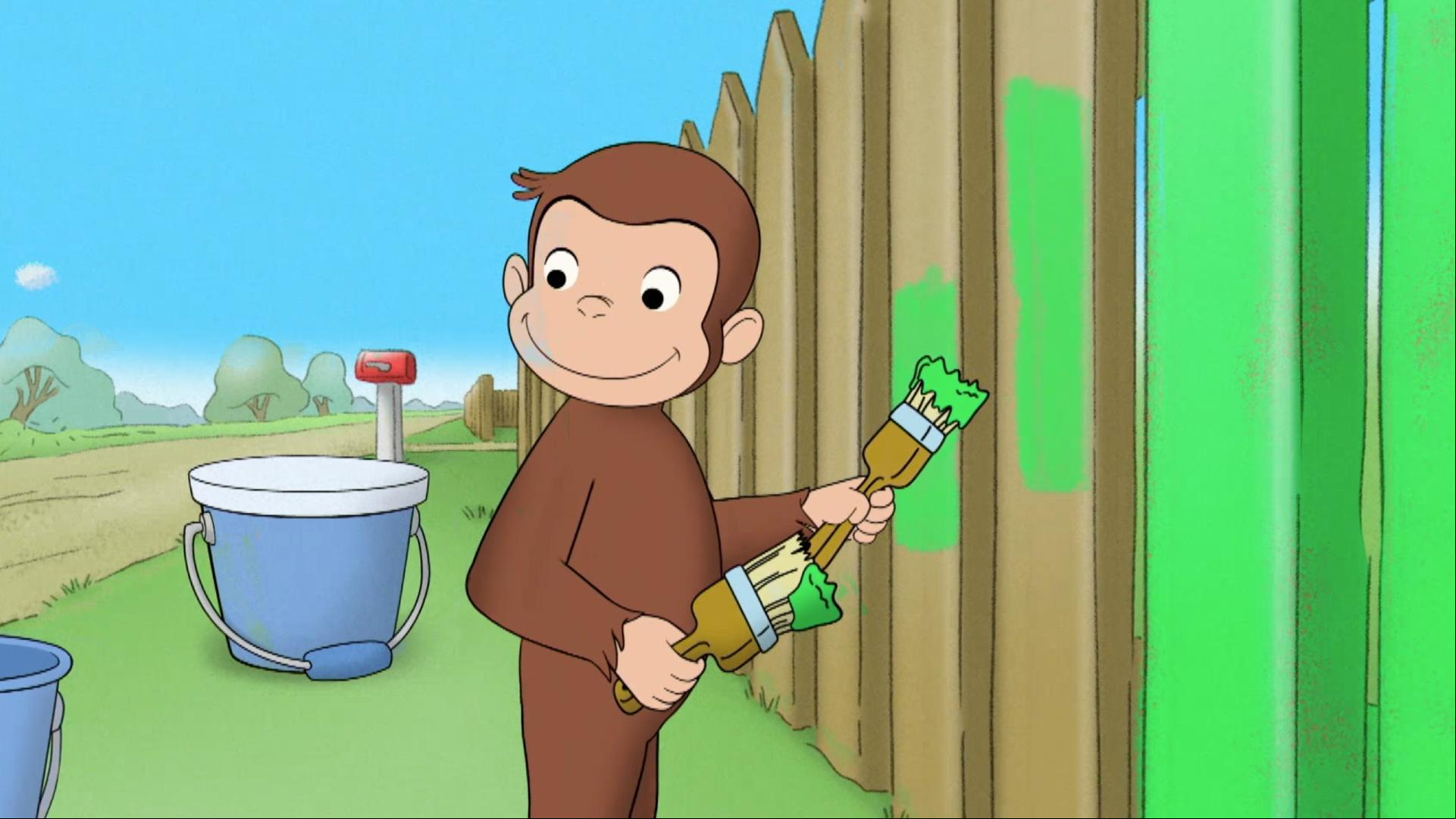 George paints a fence. / George bakes bread from scratch.