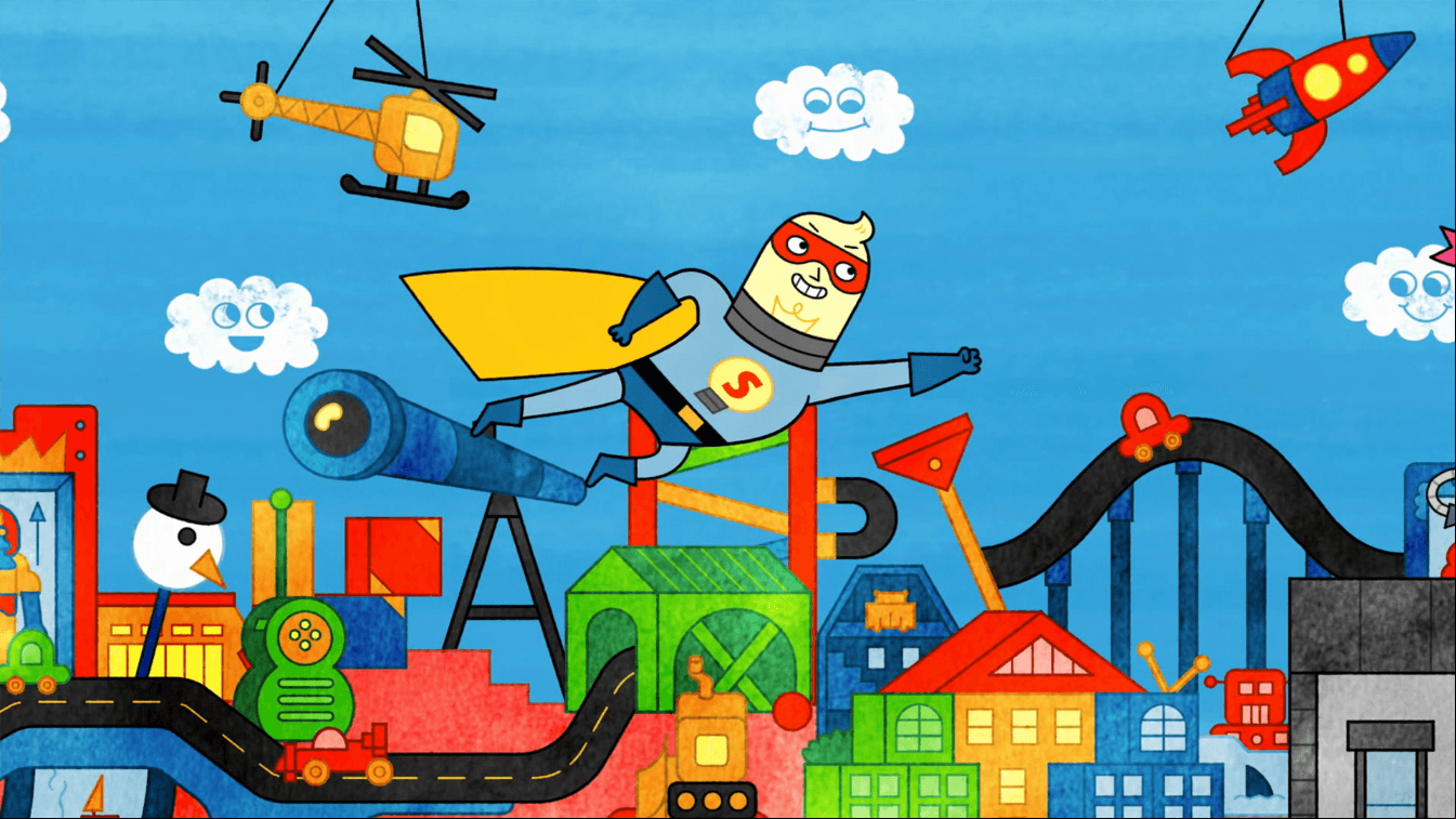 Watt goes shopping for a superhero cape and learns about different kinds of stores.