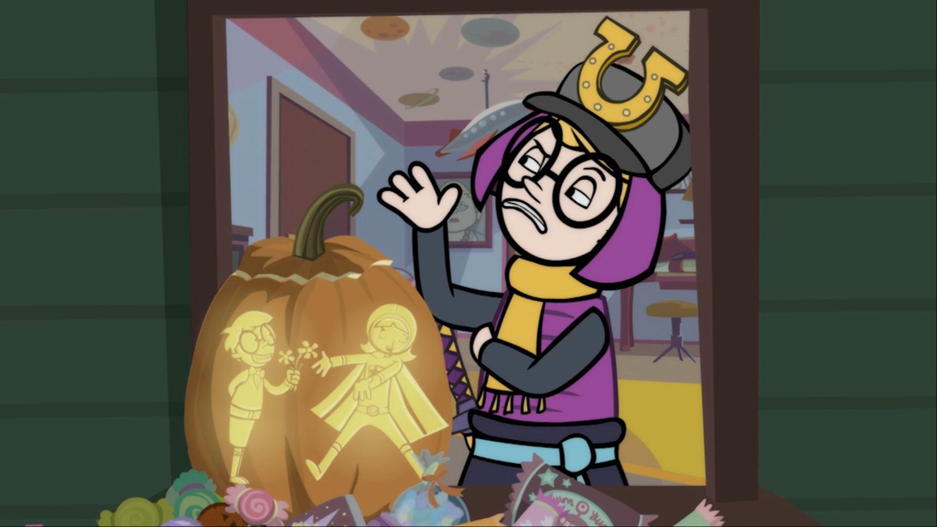 Tobey vows to ruin Halloween. / Two of Wordgirl's villains may be teaming up.
