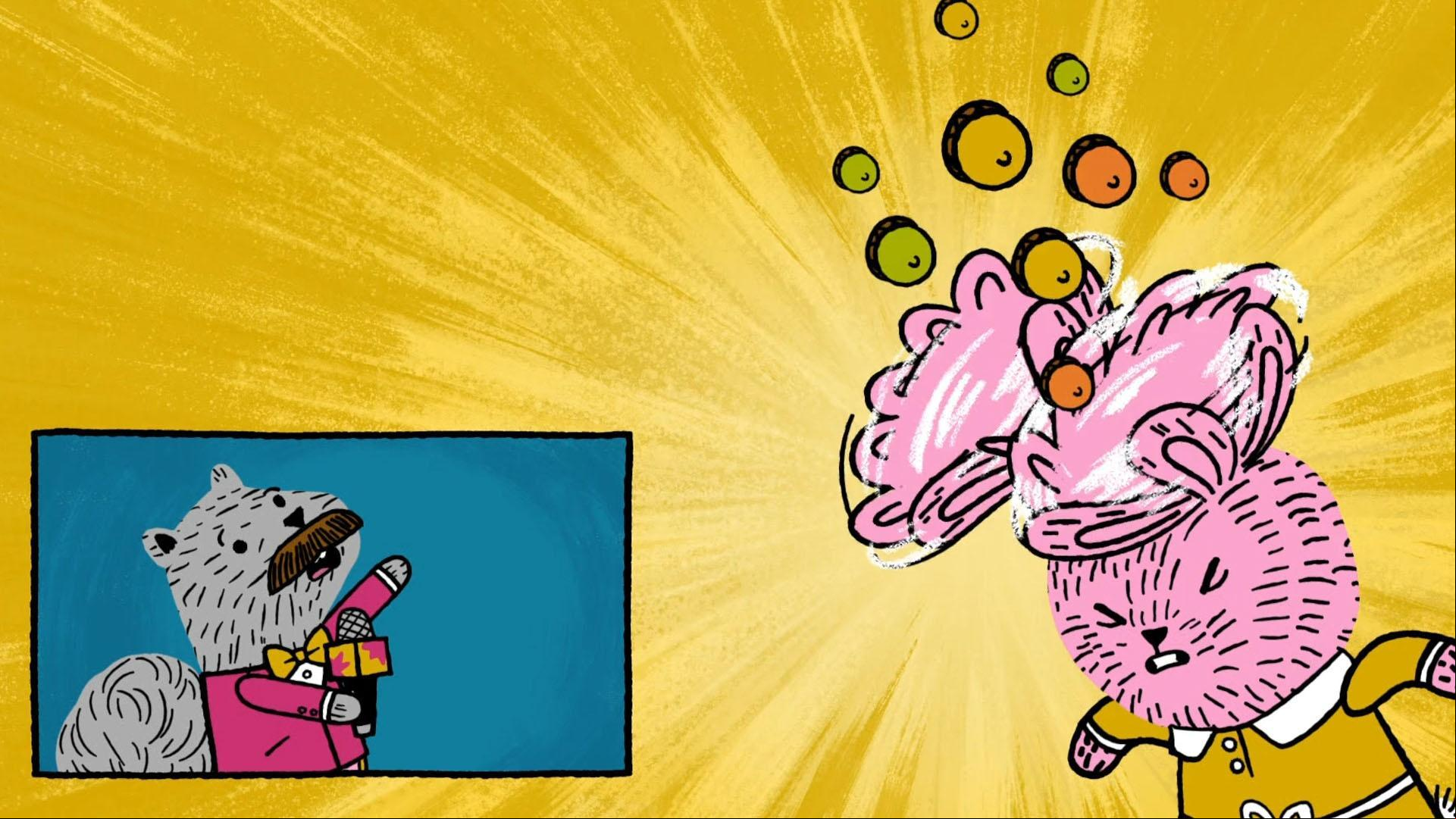 Nico and Carl settle the Lint Dino vs. Lint Monster debate with an Acorn Asteroid Battle.