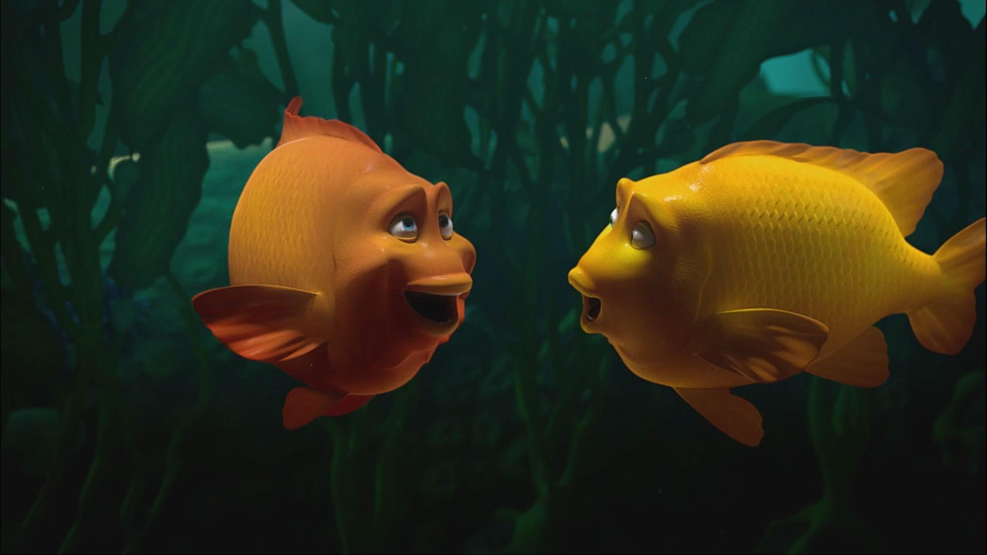 Bubbles befriends a nanoplankton. / Mr. Tidy anticipates meeting his new partner, Neat.