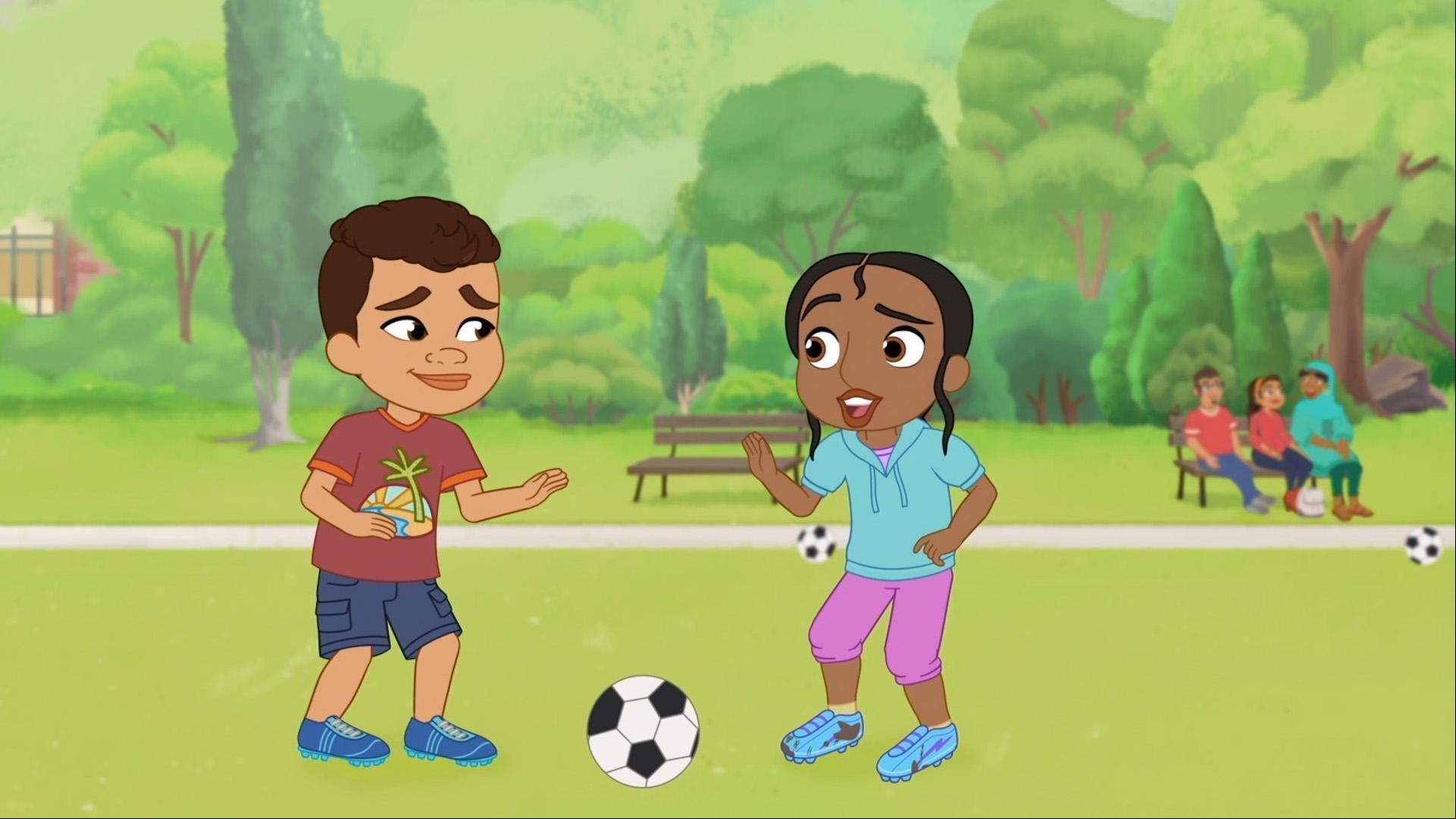 Alma makes a care package for Granny Isa./Beto and Rafia are nervous to play soccer.