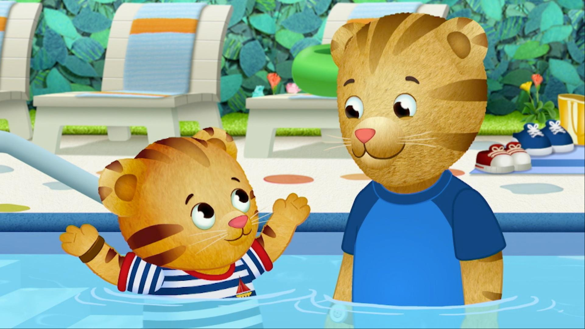 Daniel can't use his toy float at the pool. / Daniel can't visit Ducky.