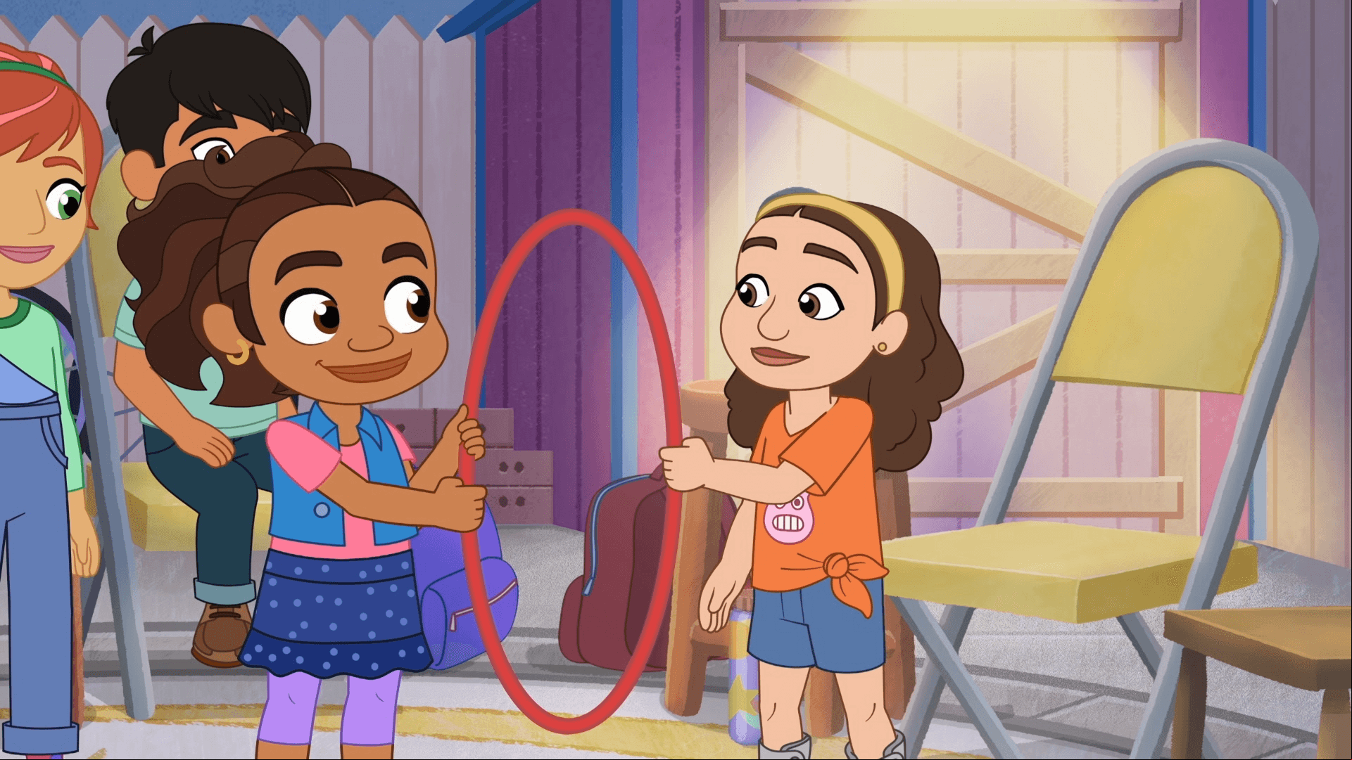 Alma wants to hang with the big kids. / Junior pretends to be everyone’s little brother.