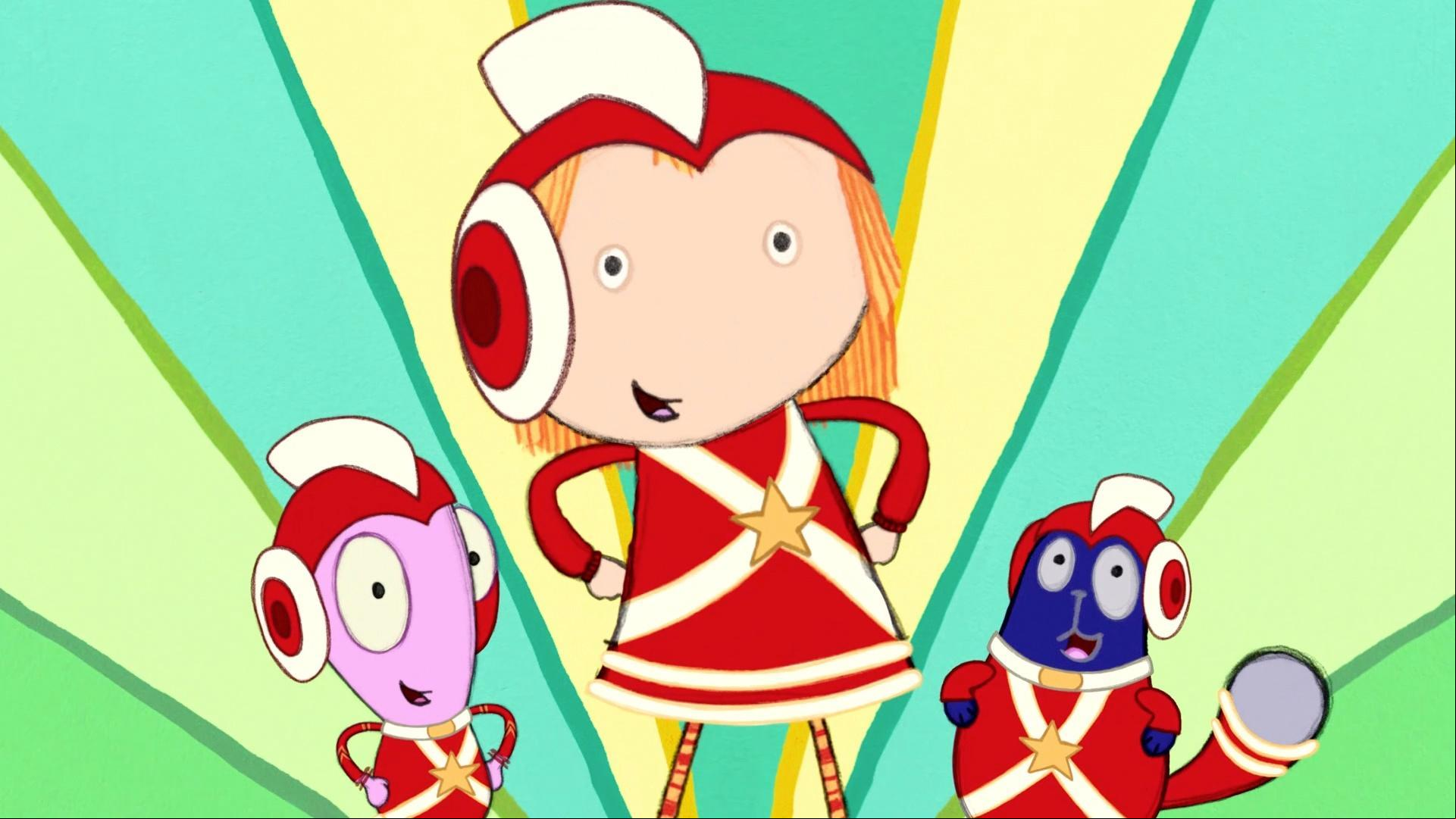 Peg and Cat are intergalactic superheroes./Peg must present the silliest song in the land.