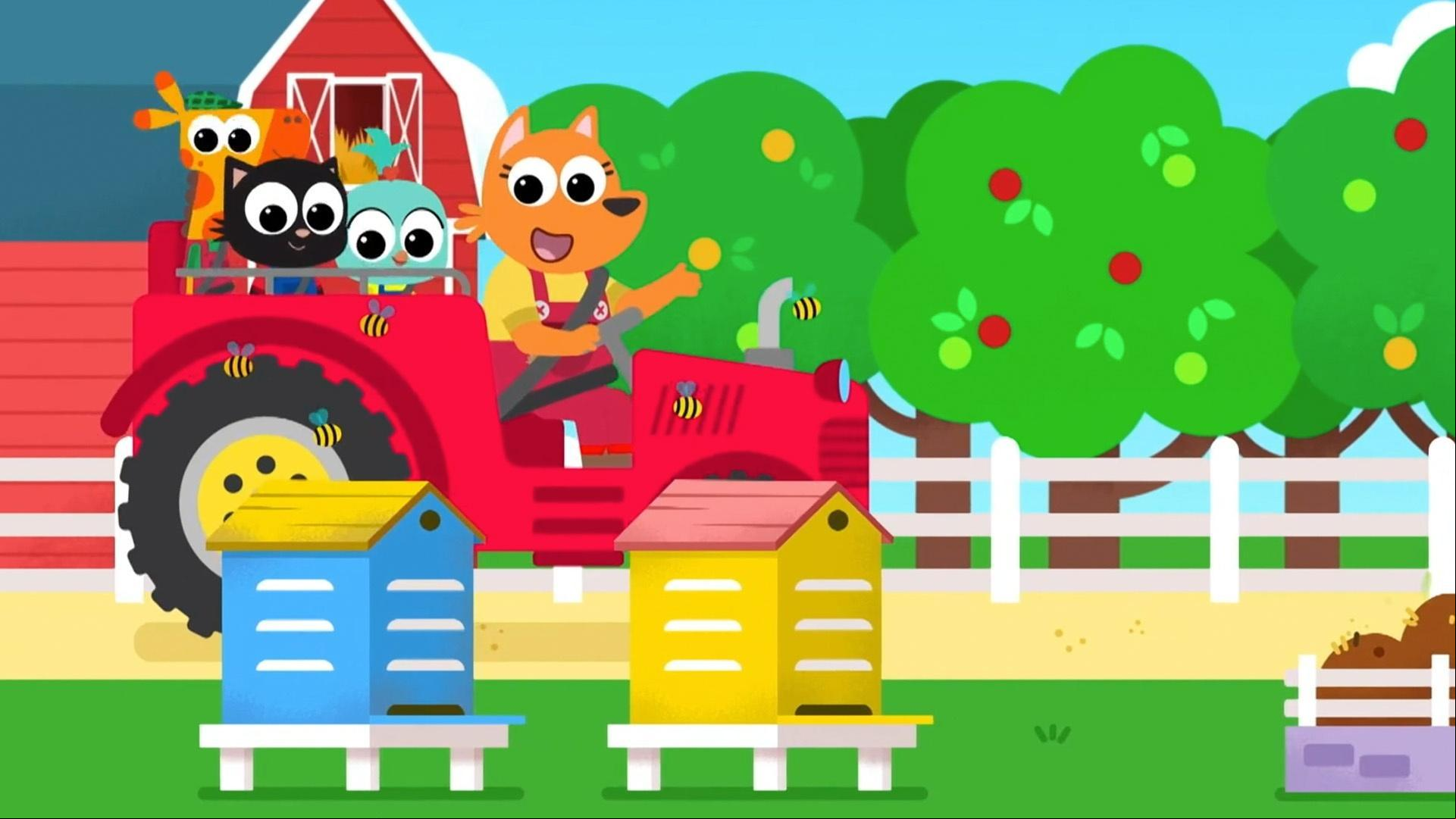 When Farmer Tilly visits Scrubby’s, Milo, Lofty and Lark think about being down on the farm.