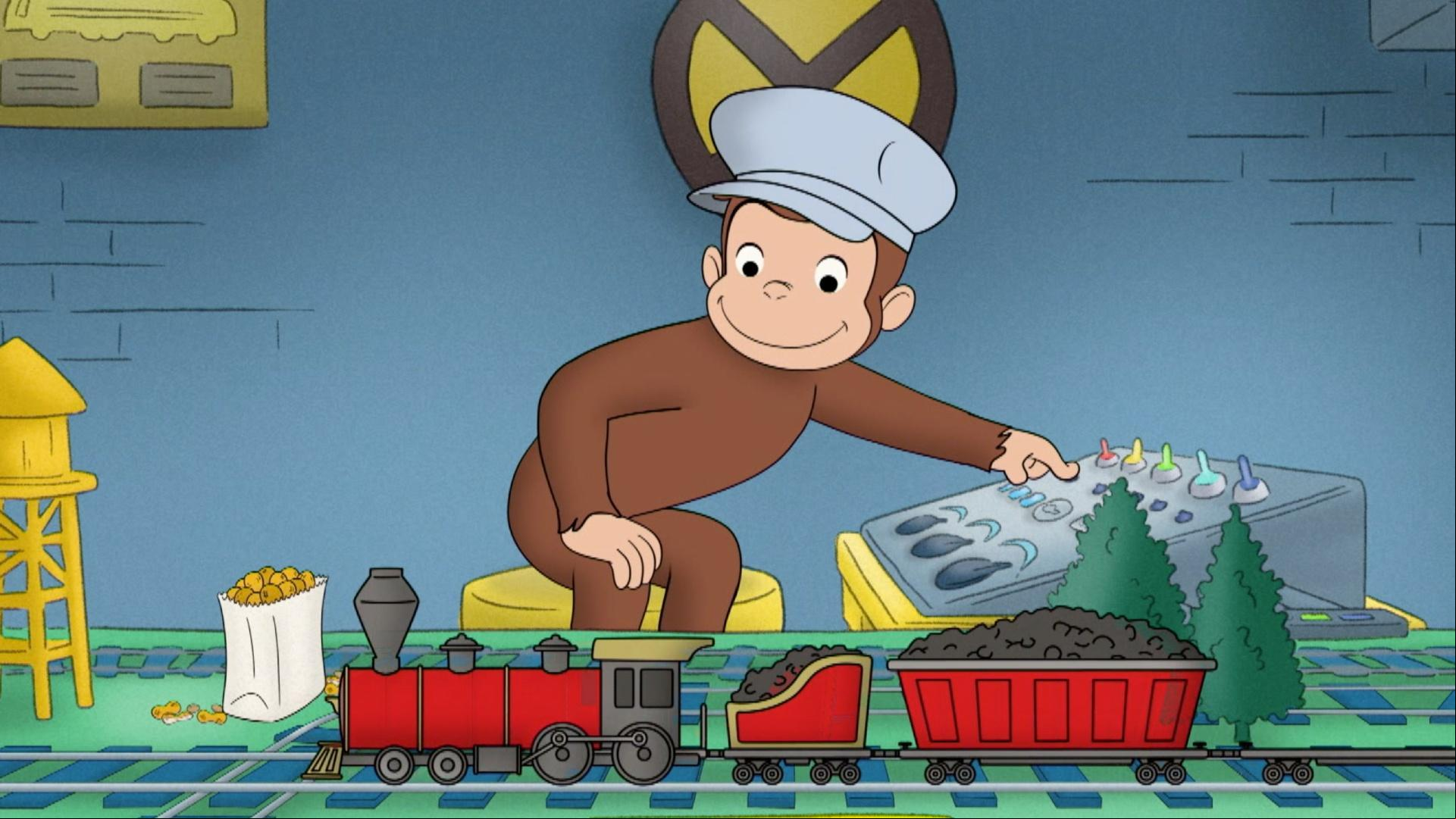 There's a toy train wreck. / George visits a wind farm.