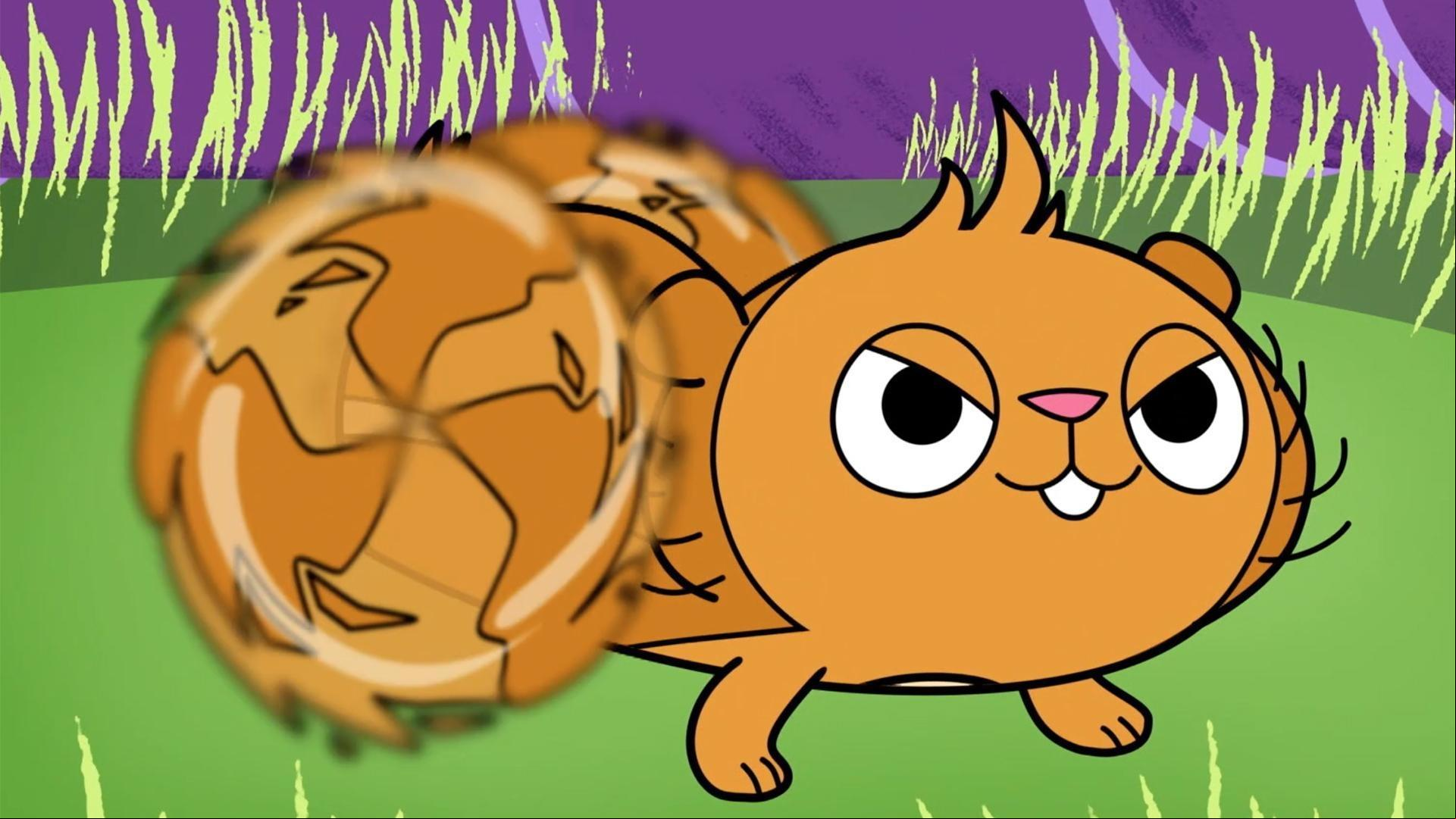 Fur Blur is competing in the school's Super Pet Race./AJ invents a robot.
