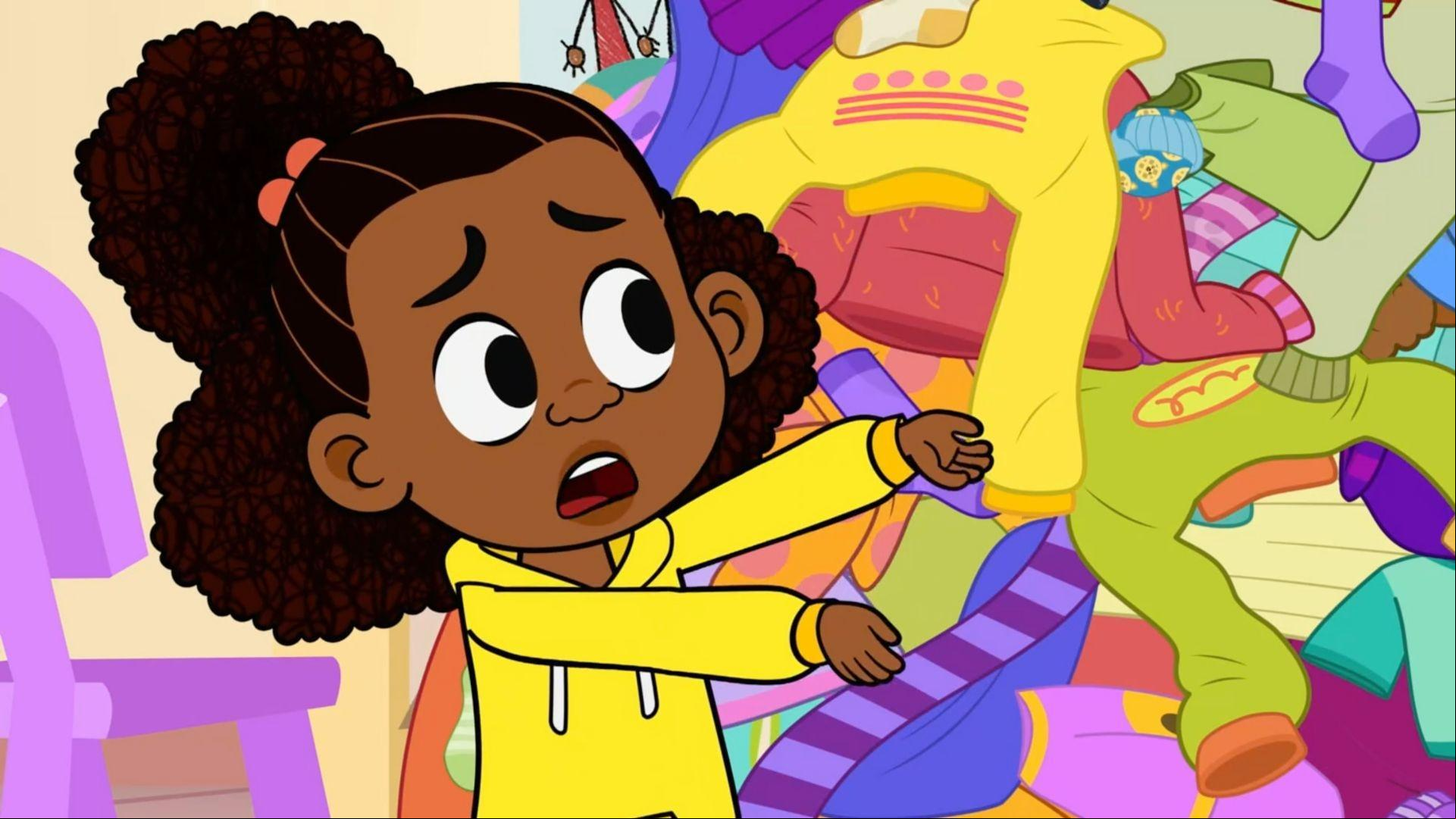 Lyla and Luke clean their room with Stu’s help. / Stu learns how to play hide and seek.