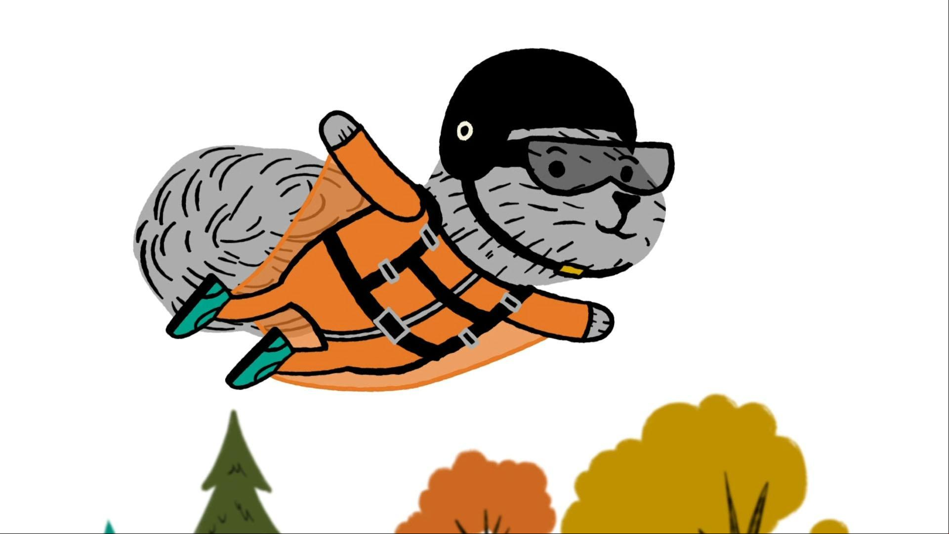 Nothing will stop Forrest from trying to get a gingko leaf for Carl's leaf collection.