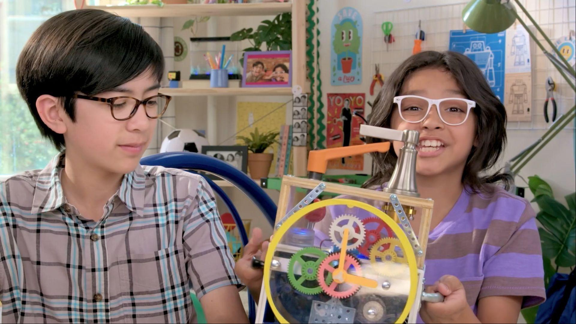 Tony and Tyler introduce their tiny time machine.