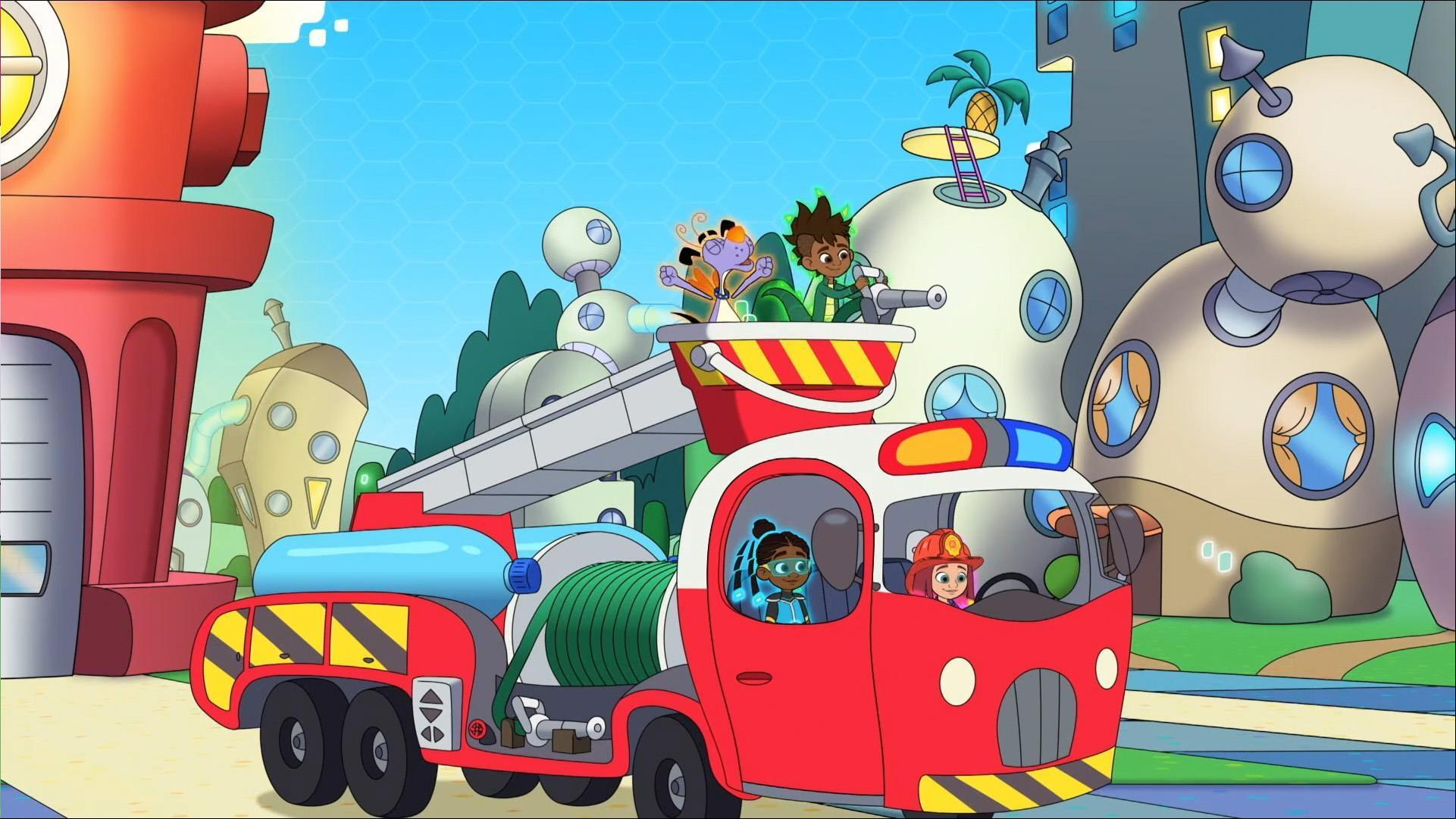 Rae and her friends become Firefighters and race to the farm to help with an emergency