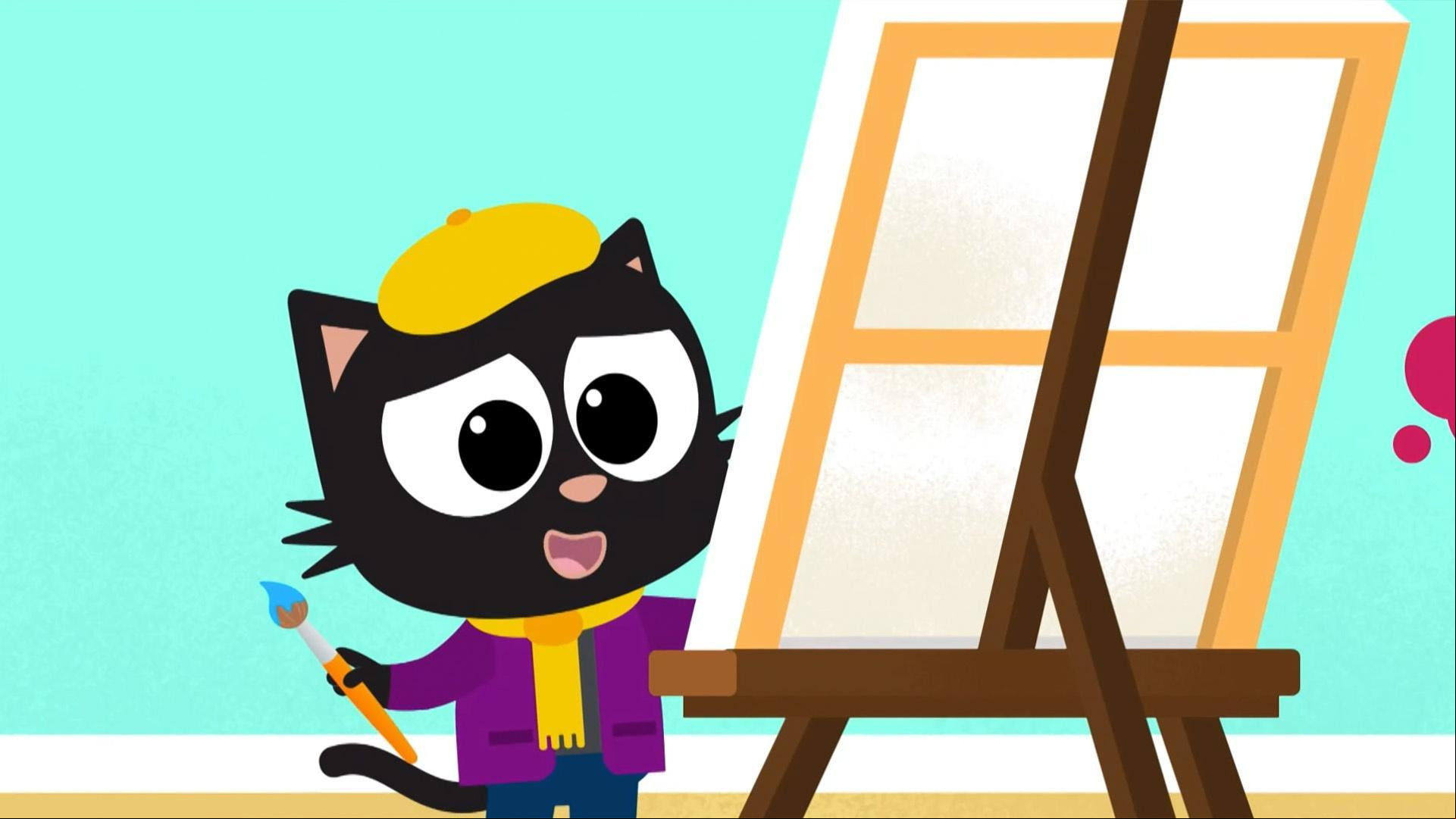 Milo, Lofty and Lark love to paint and when they  professional artist Shona in her studio, they