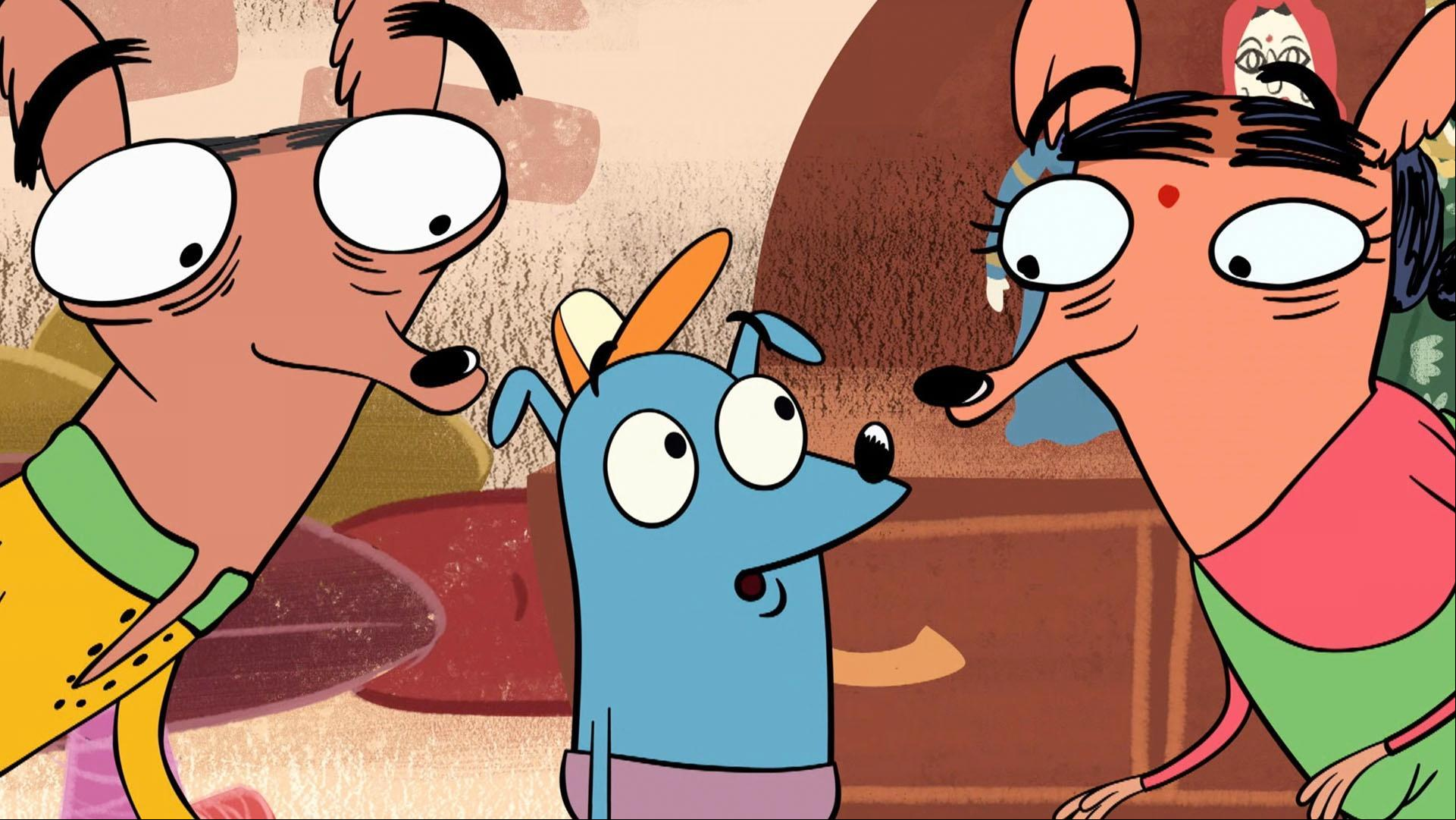 Leo sees how Sunil and Anita work together by using music and puppets for a performance.