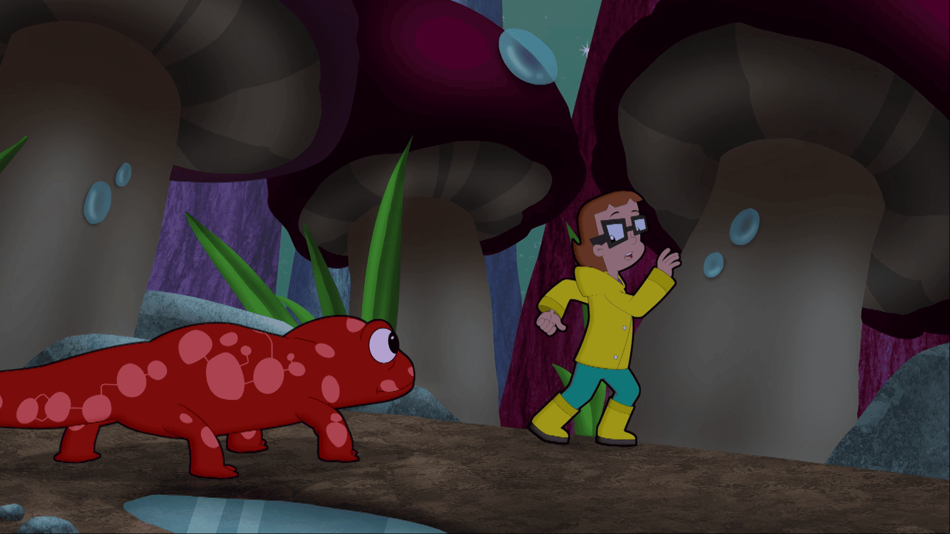 Dodging massive raindrops and falling pinecones, the CyberSquad looks for s.