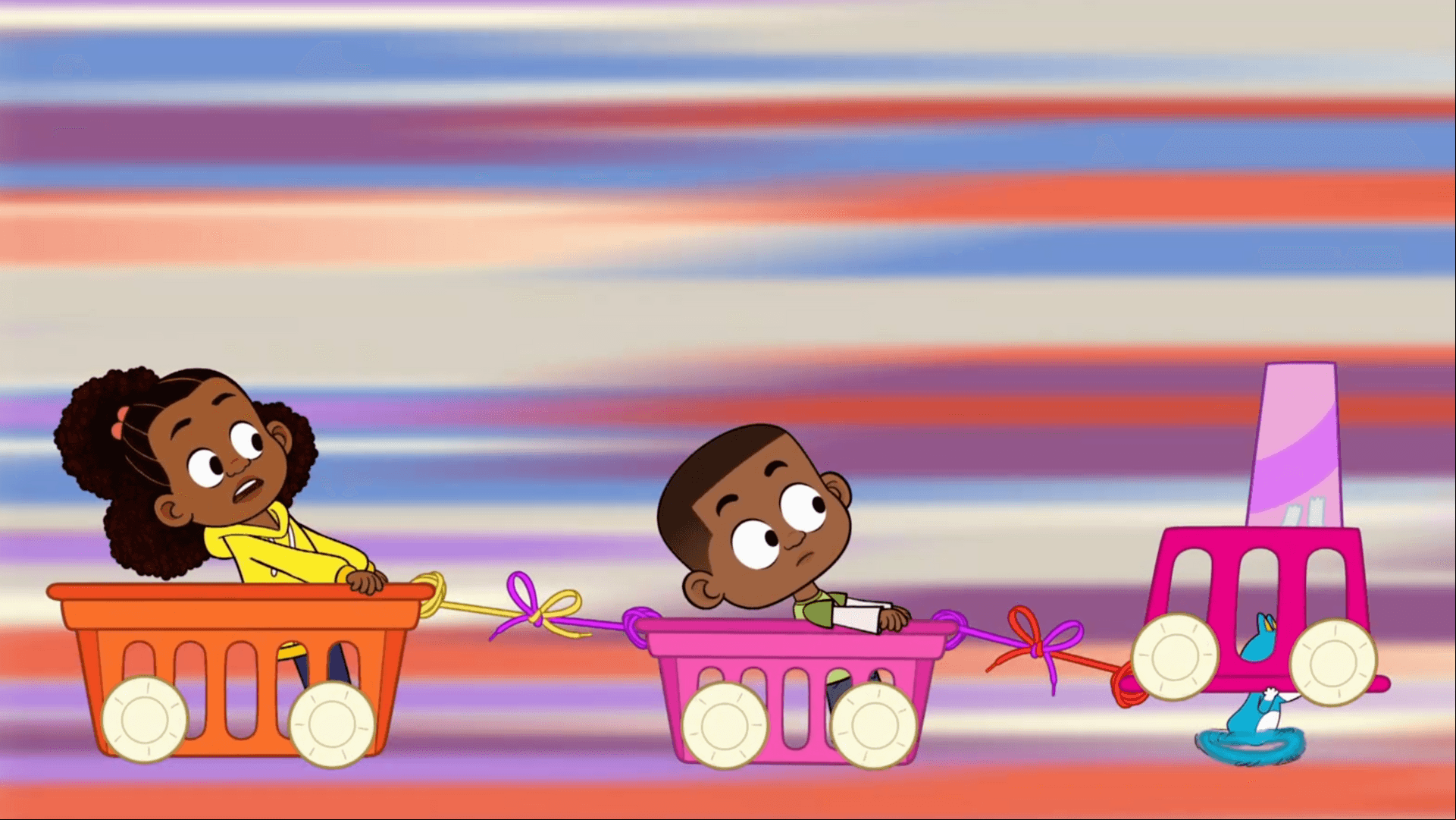 Lyla and Luke forget to make a stop sign for the Stu Express!