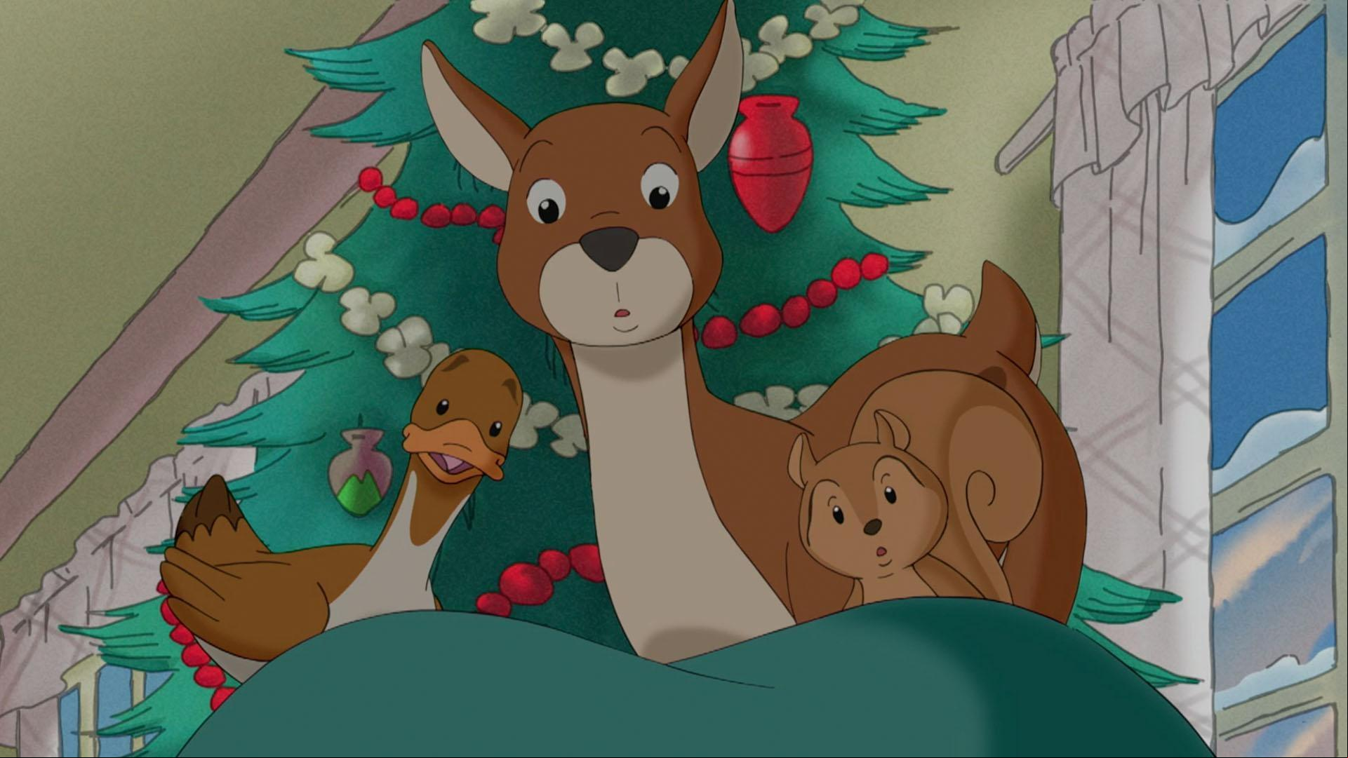 It’s cold outside, so George invites his animal friends inside! / George has a toothache.