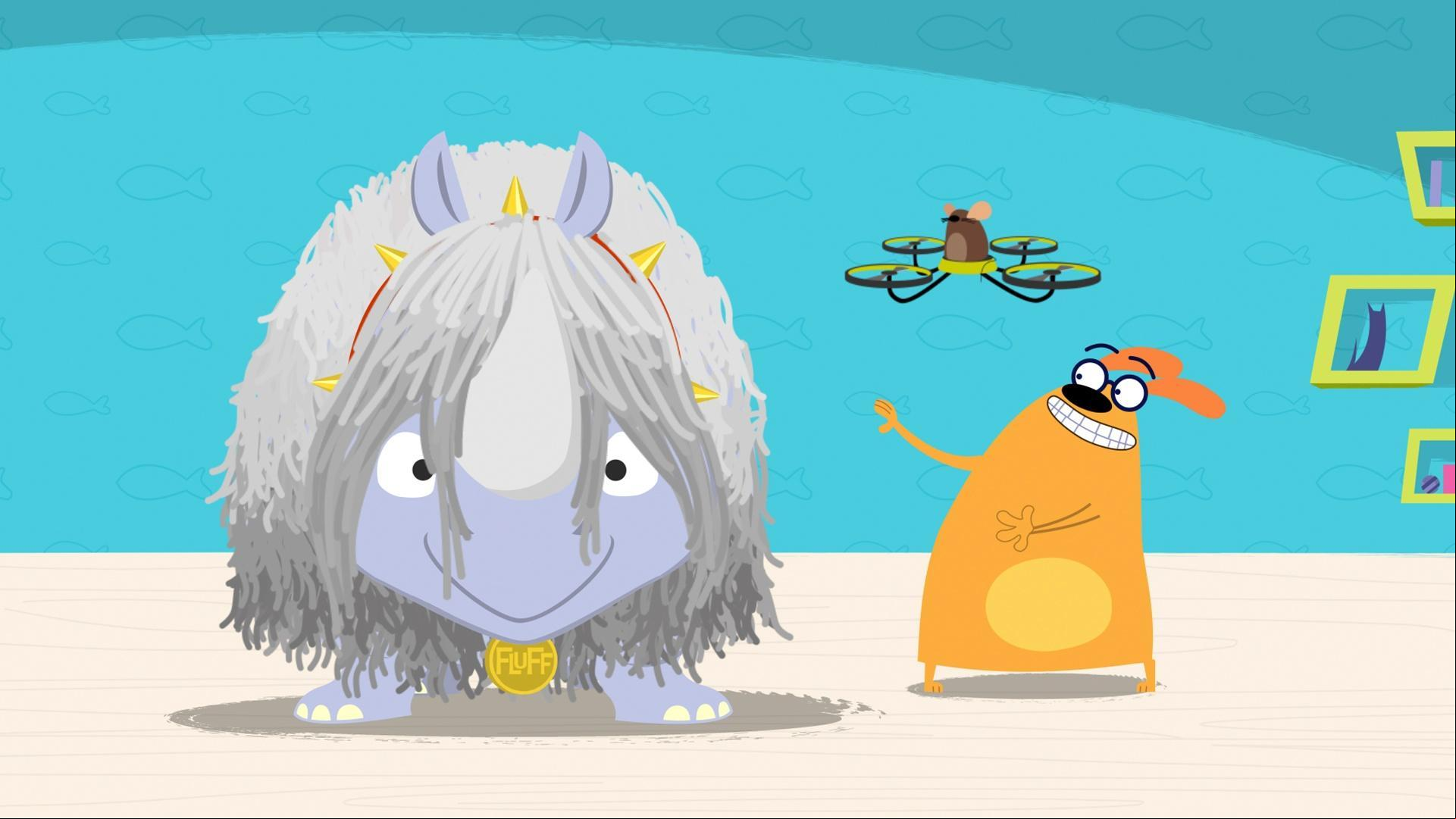 Can Ruff find the right material to transform Fluff the Rhino into Fluff the Dog?