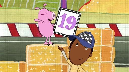 Peg and her friends sing a song about sorting numbers by what is more and what is less.