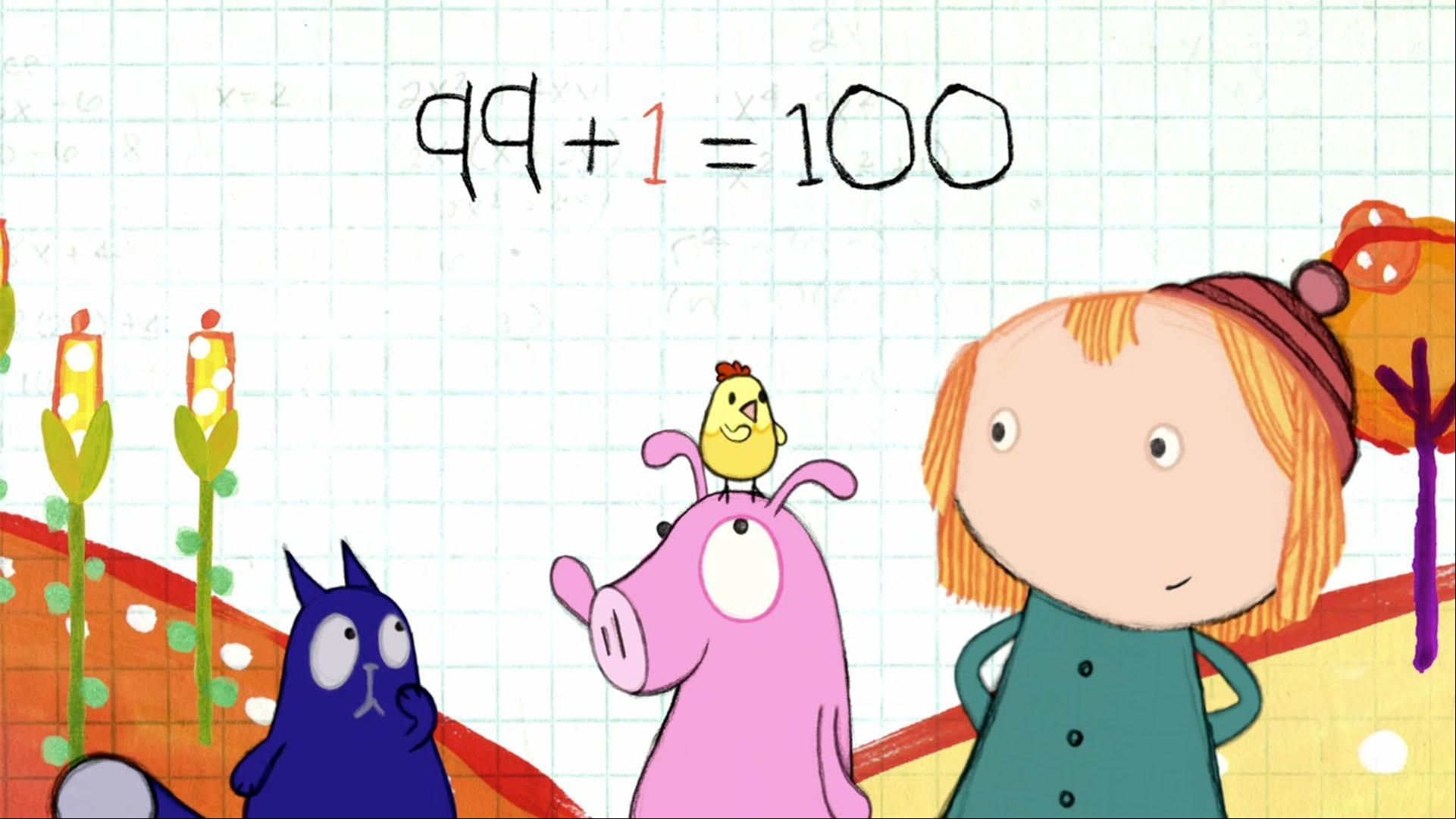 Peg and Cat sing a song about adding and taking away one.