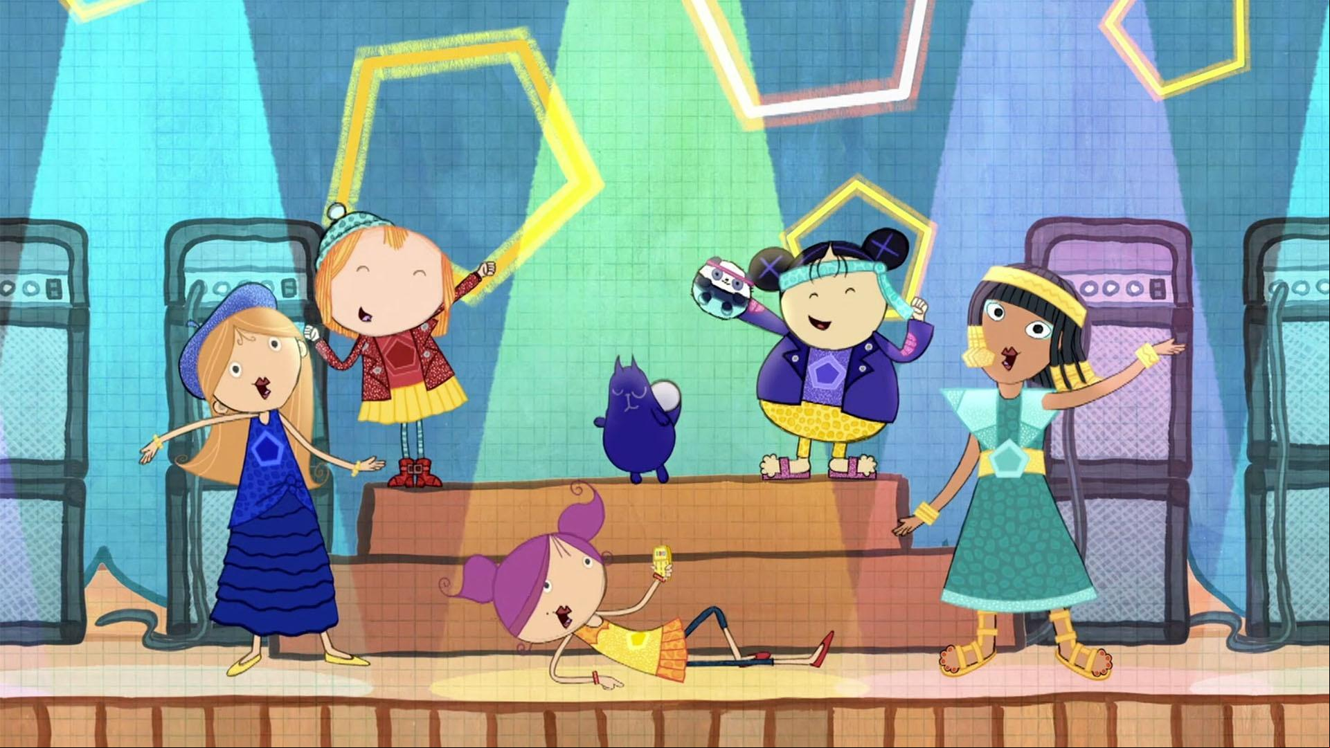 Peg and her girl group, The Pentagirls, sing their newest song.