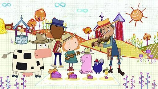 Peg, Cat, and their friends on the farm sing a song about size.