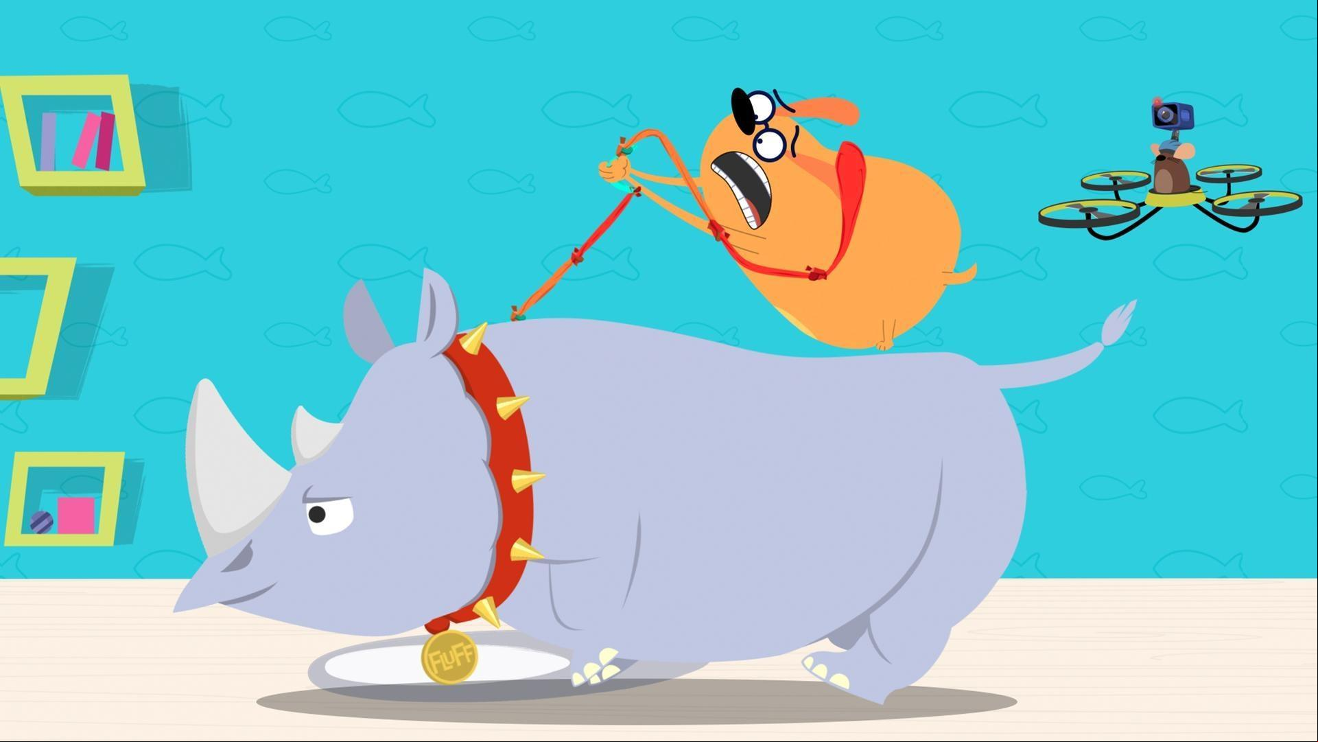 How do you keep a rhino from ruining your roommate’s apartment? Shopping bags!