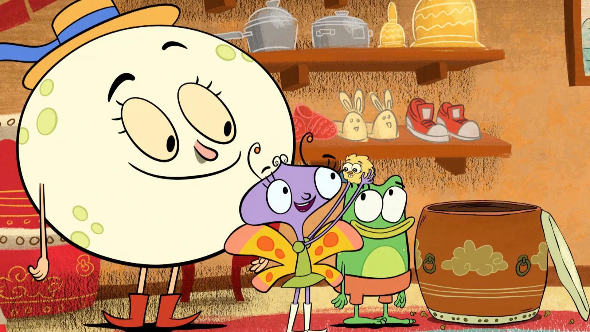 Luna and the kids chase after Honey into a Chinese general store with bells and drums.