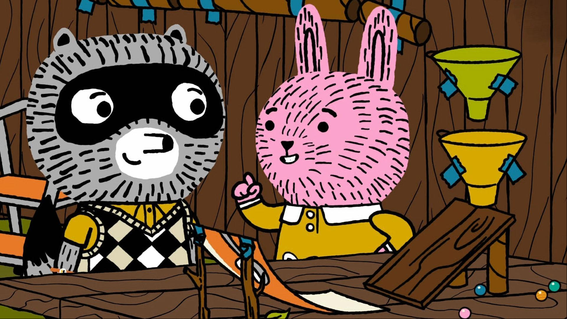 Arugula and Carl plan out their marble run.