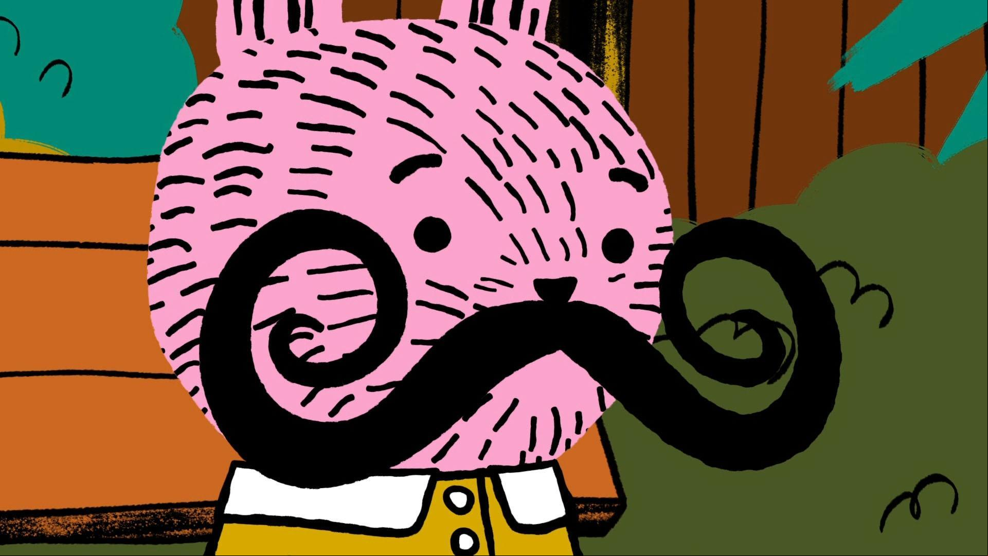 Nico tries to get Arugula to wear a fake mustache so people can tell them apart.