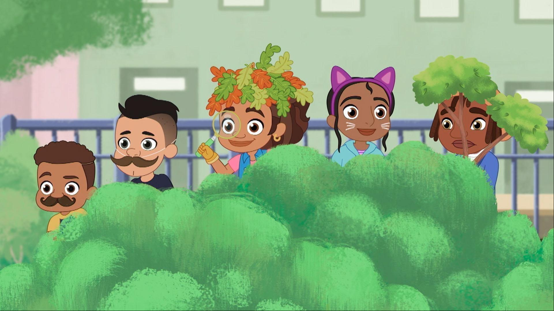 Alma and Rafia want to keep a bird's nest safe. /Alma and her friends look for a litterbug