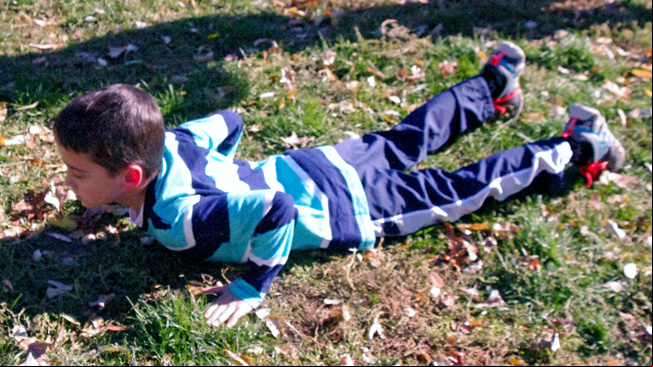 Kids flapping arms like a bird