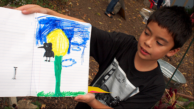 Boy and drawing