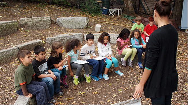 Kids and teacher