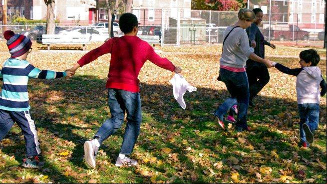 Group playing tag
