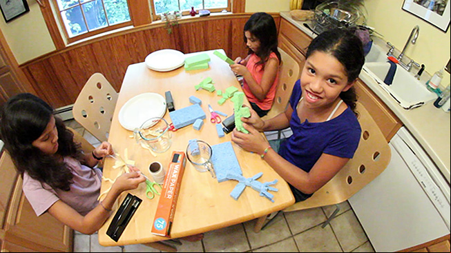 Girls at table