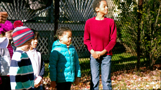 Kids standing still